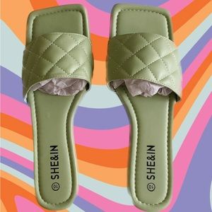 Quilted Sage sandals